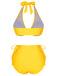 [Vorverkauf] Gelb 1970er Schnürung Halter Bikini Set