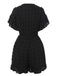 Schwarz 1950er Polka Dots V-Ausschnitt Chorhemd Romper