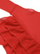 Rot 1960er Solide Chiffon Rock Cover-Up