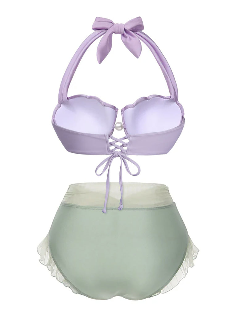 1970er Meerjungfrau Halter Bikini Set