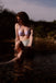 Lavendel 1970er Meerjungfrau Halter Bikini Set