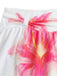Weiß 1930er Lilien Blumen Halter Wickel Netz Rock Bikini Set
