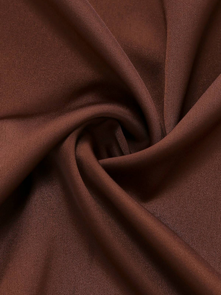 [Vorverkauf] Braun 1960er Satin Netz Patchwork Slip Nachthemd