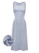 [Vorverkauf] Hellblau 1930er Rückenausschnitt Spitze Nachthemd