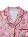 Rosa 1940er Weihnachten Zuckerstange Pyjama Set