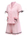 [Vorverkauf] Rosa 1950er Herz Rüschen Vichy Bogen Bänder Pyjama Set