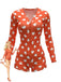 1980er V-Ausschnitt Herz Slip Drucken Romper Pajama