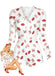 1980er V-Ausschnitt Herz Slip Drucken Romper Pajama
