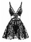 70er Halloween Dessous-Set mit Fledermaus und Cut-out-Schnürung