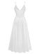 50er Satin-Nachtkleid mit Spitze und Spaghettiträgern