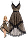 [Pre-Sale] Black 1930s Lace V Neck Nightgown