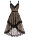 [Pre-Sale] Black 1930s Lace V Neck Nightgown 2