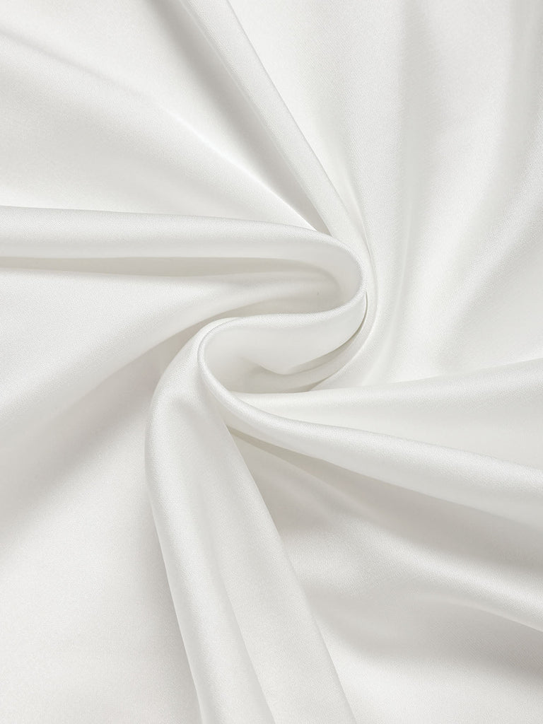 Weiß 30er Satin-Nachthemd mit Spitze