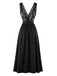 Schwarzes 40er Nachthemd mit Spitze und Satin