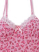 Rosa 50er Reizwäsche mit Herz und Leoparden-Print