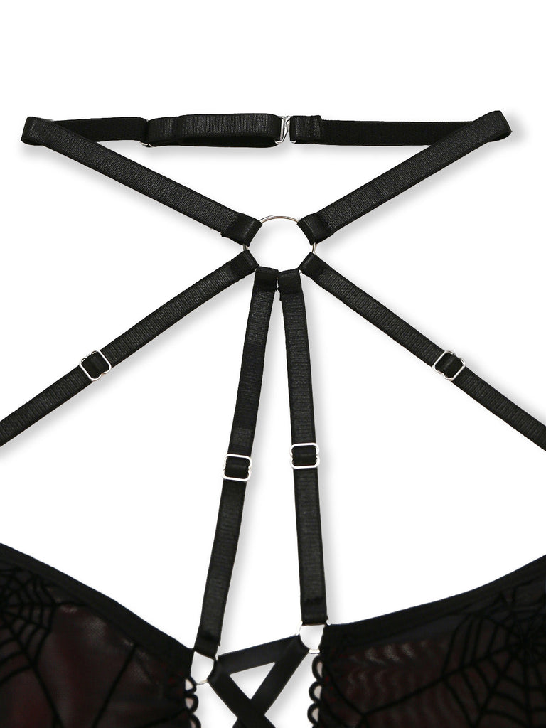 80er Gothic Dessous-Set mit Neckholder