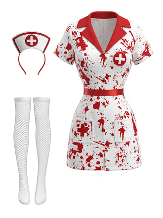 Weiß 80er Halloween mit Blood und Splatter