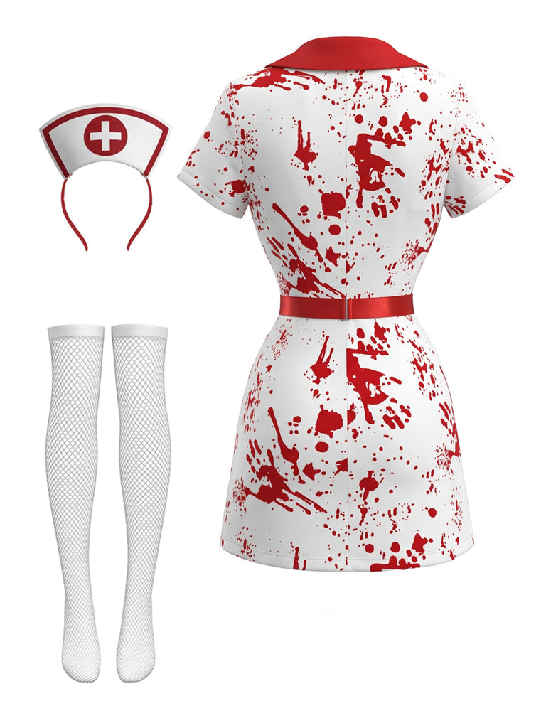 Weiß 80er Halloween mit Blood und Splatter