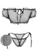 70er Dessous-Set mit Schmetterling und transparent