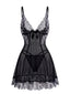 50er Babydoll-Negligé aus Spitze und Mesh