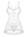 70er Babydoll-Nachthemd aus transparenter Spitze
