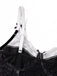 Schwarzes 80er Spitzen-Dessous-Set mit Strumpfhaltern