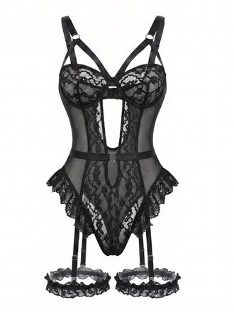 50er Body mit Cut-out und Spitze