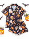 70er Halloween Schlafanzug-Set mit Kürbis- und Geisterprint