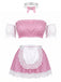 50er Trägerloses Dessous-Set mit Gingham und Spitze