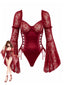 Roter 60er Spitzen-Korsettbody