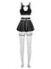 Schwarzes 50er Dessous-Set mit Cut-outs und Riemchendetails
