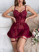 50er Dessous-Set aus Mesh mit Spitze und Schnürung
