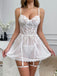 50er Dessous-Set aus Mesh mit Spitze und Schnürung