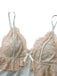 50er Satin-Nachthemd mit V-Ausschnitt und Spitze