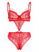 Roter 50er Weihnachts-Dessousbody mit Spitze und Kunstfellbesatz