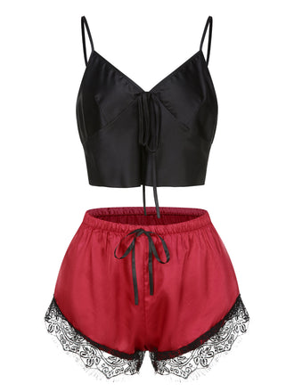 1950er Spaghetti Träger Spitze Nachtwäsche