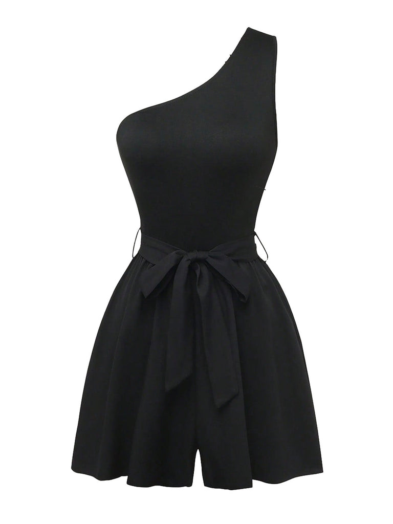 Ärmelloser Jumpsuit mit Gürtel im Stil der 1930er Jahre, schulterfrei, Größe 6