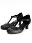 Vintage Rund T-Steg Blockabsatz Absatzschuhe