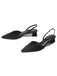 Spitz zulaufende Uni Slingback Träger Low Block Schuhe