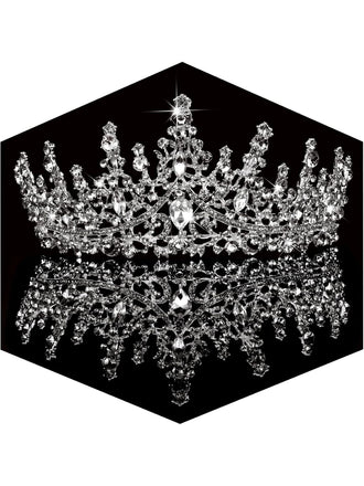 Silbernes Vintage Kronen-Haarband mit Strass