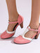 Zwei Ton T Gurt Maria Jane Block Ferse Pumps