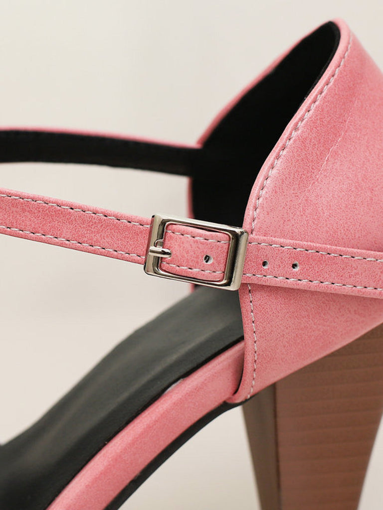Zwei Ton T Gurt Maria Jane Block Ferse Pumps