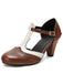 Zwei Ton T Gurt Maria Jane Block Ferse Pumps