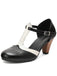 Zwei Ton T Gurt Maria Jane Block Ferse Pumps
