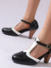 Zwei Ton T Gurt Maria Jane Block Ferse Pumps