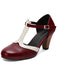 Zwei Ton T Gurt Maria Jane Block Ferse Pumps