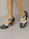 Zwei Ton T Gurt Maria Jane Block Ferse Pumps