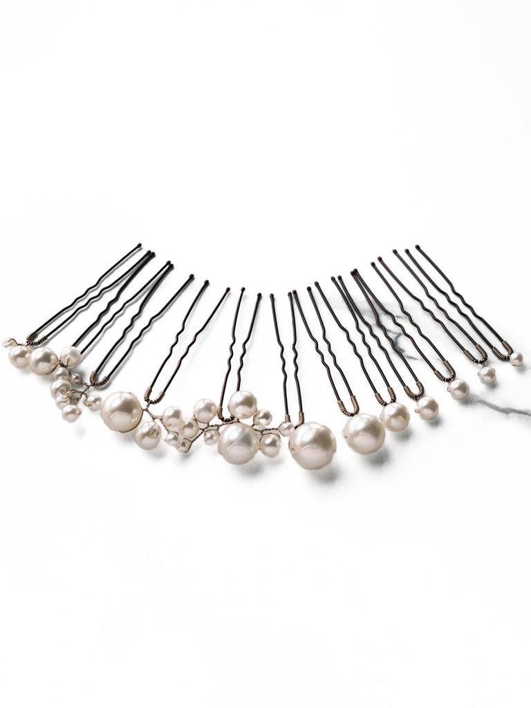 Vintage Braut-Haarnadel-Set mit Perlen