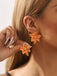 Vintage Emaille Lilie Blume Zucht Ohrringe