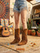 Vintage-Western-Heels aus Denim – Vintage-Schuhe, Retro-Heels